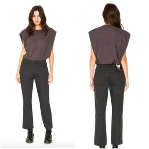 NWT FREE PEOPLE X SANDRINE ROSE Straight Leg Cropped Jeans High Waist